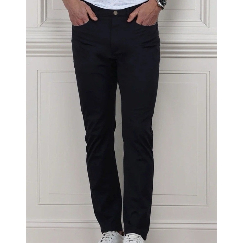 Collars & Co Men's 36x30 CEO Tech Pull On Pants Chino Navy Blue Stretch - New - Picture 14 of 14